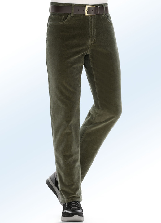 Broeken - Thermische corduroy broek in 3 kleuren Broeken - Thermische corduroy broek in 3 kleuren, in Größe 024 bis 062, in Farbe OLIJF