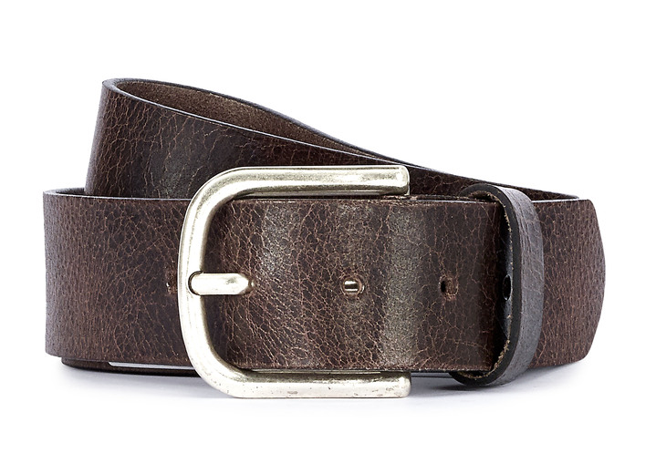 Accessoires - Klassieke heren leren riem, 4 cm breed Accessoires - Klassieke heren leren riem, 4 cm breed, in Größe 090 bis 120, in Farbe DONKERBRUIN