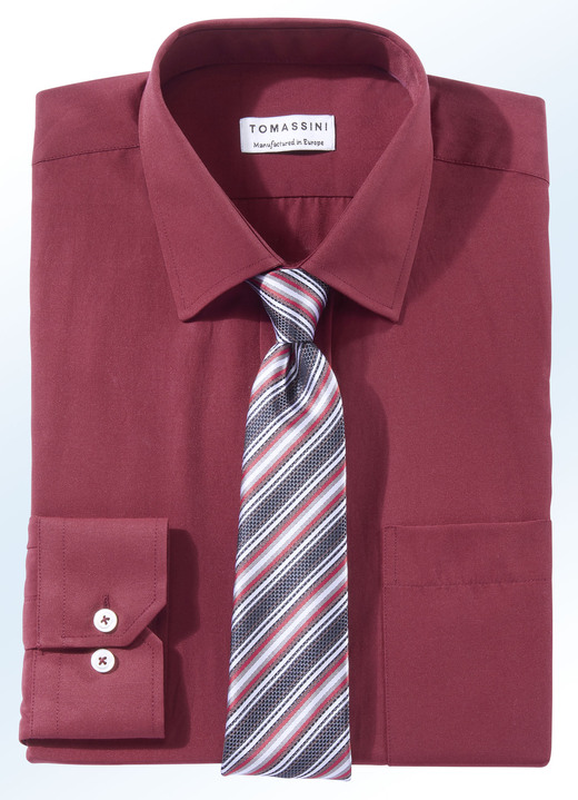 Businesshemden - Shirt met borstzak in 5 kleuren en 2 mouwlengtes Businesshemden - Shirt met borstzak in 5 kleuren en 2 mouwlengtes, in Größe 038 bis 048, in Farbe BORDEAUX