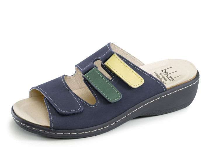 Sandalen & slippers - ELENA EDEN, comfortabele damesmuiltjes, breedte H, met uitneembaar voetbed, in Größe 036 bis 042, in Farbe MARINE-MEERKLEURIG Ansicht 1