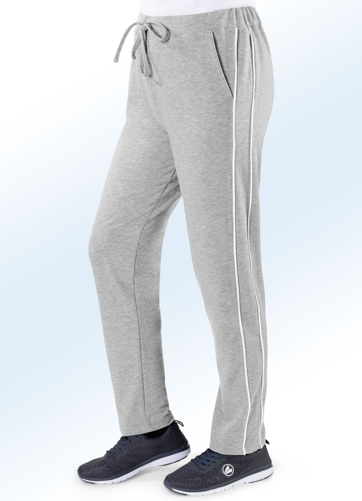 Homewear & vrijetijdsmode - Vrijetijdsbroek ‘Plantier’ in 3 kleuren, in Größe 038 bis 052, in Farbe GRIJS GEMÊLEERD Ansicht 1