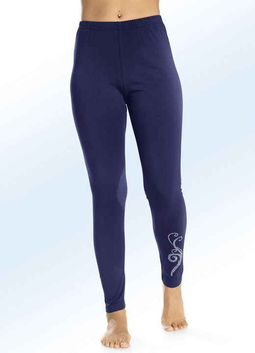 Vrijetijds pantalons - Set van twee leggings met een comfortabele, elastische tailleband, in Größe 036 bis 058, in Farbe MARINE-ZWART Ansicht 1