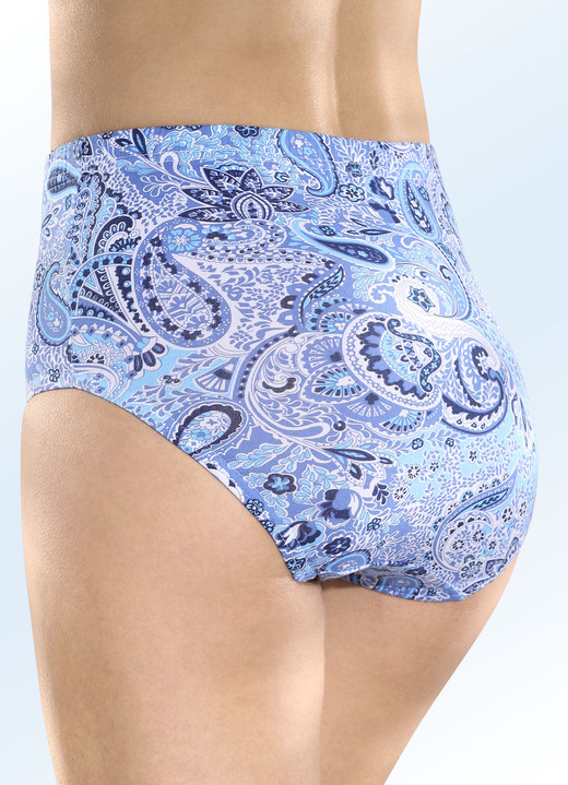 Slips - Vijfpak slips met paisleyprint, in Größe 038 bis 056, in Farbe WIT-BLAUW Ansicht 1
