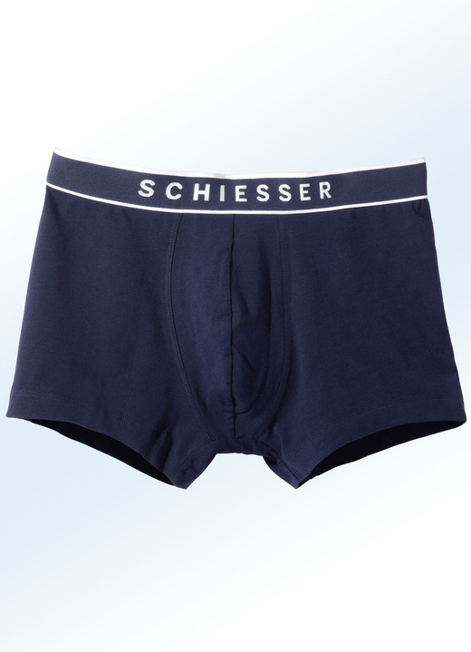Pants & boxershorts - Schiesser driepack broeken met elastische tailleband, in Größe 004 bis 010, in Farbe 3X MARINE Ansicht 1