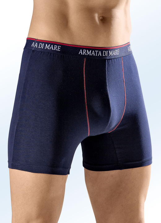 Pants & boxershorts - Set van vier broeken, met elastische tailleband, contrasterende naden, in Größe 004 bis 011, in Farbe 2 X MARINEROOD, 2 X ROOD-MARINEBLAUW Ansicht 1