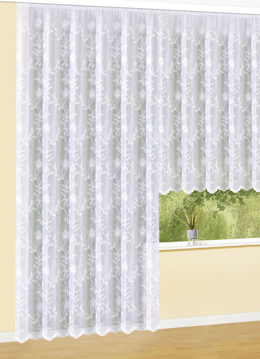 Klassiek - Bewaar bloemenrank met universele railband, in Größe 136 (H 100 x B 300 cm) bis 283 (H 245 x B 300 cm), in Farbe WIT Ansicht 1