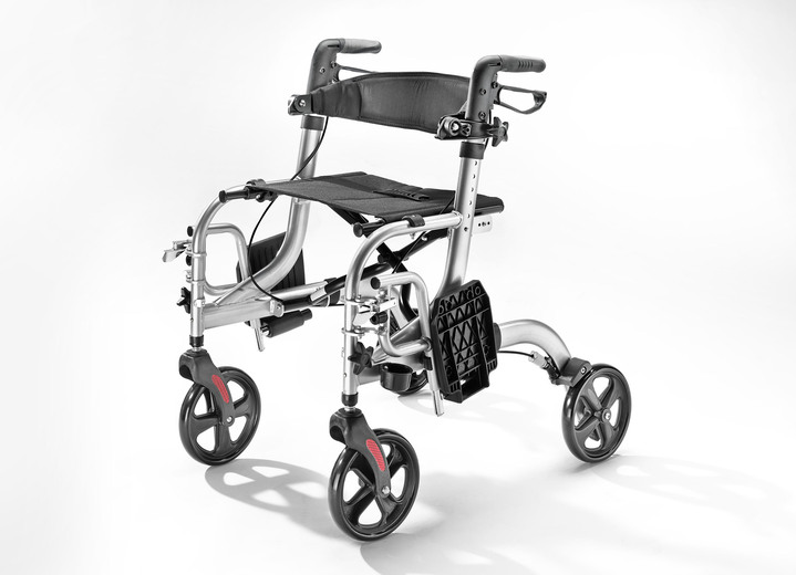 Mobiliteit - Rollator, ook te gebruiken als rolstoel, in Farbe ZILVER Ansicht 1