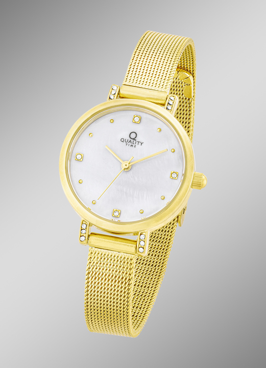 Kwartshorloges - Quality Time Quartz dameshorloge – het horloge voor bijzondere momenten, in Farbe , in Ausführung geelgoudkleurig Ansicht 1
