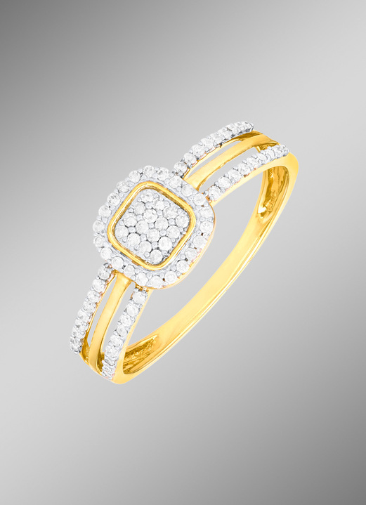 Ringen - Elegante damesring met 74 diamanten, in Größe 160 bis 220, in Farbe  Ansicht 1