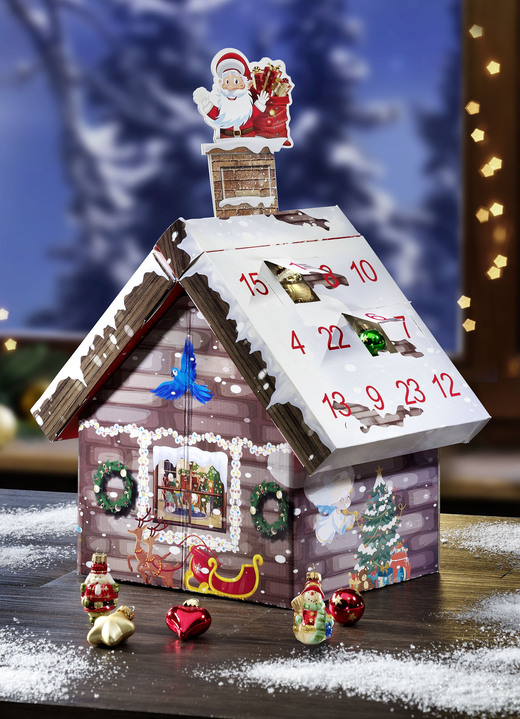 - Adventskalender van Krebs Glas Lauscha, in Farbe BRUIN-WIT