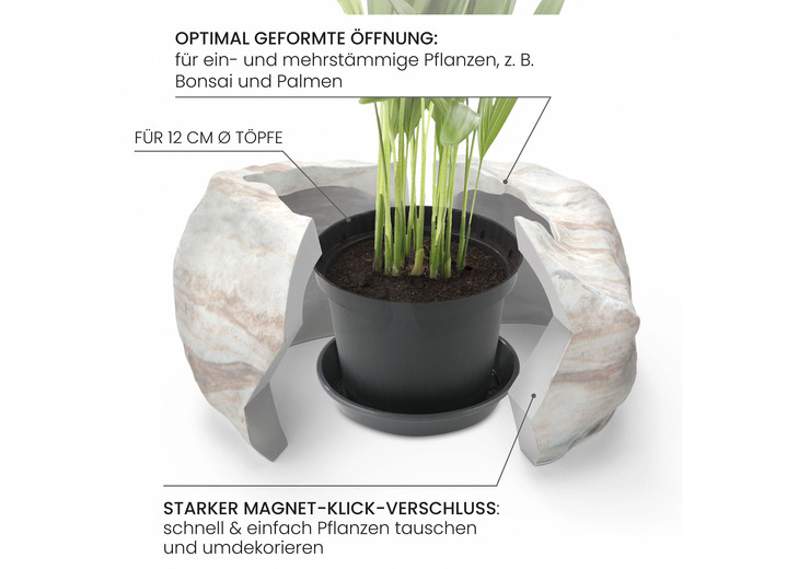 Woonaccessoires - Plantenpot van Botanyia in een elegante natuursteenlook, in Farbe ZAND Ansicht 1