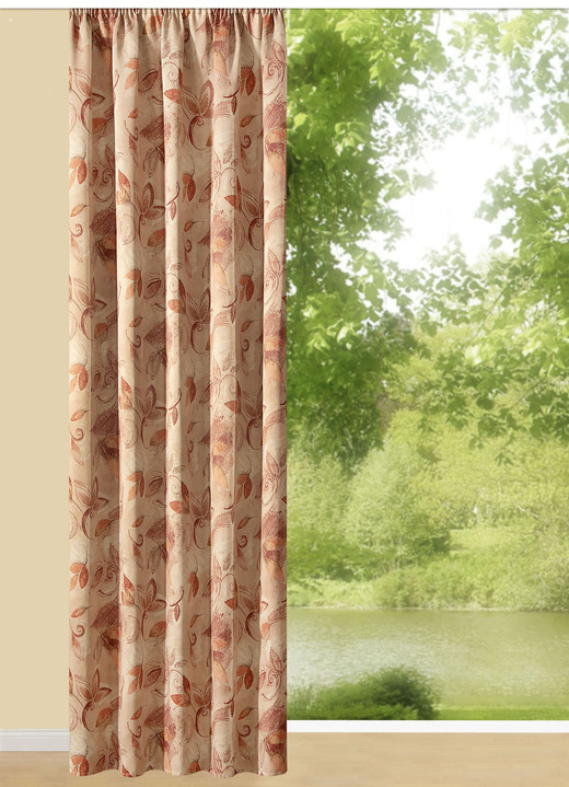 Wonen - Ondoorzichtige verduisterende sjaals, in Größe 358 (H 145 x B 140 cm) bis 456 (H 245 x B 140 cm), in Farbe TERRA Ansicht 1