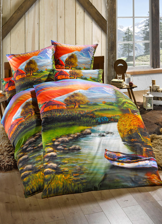 Beddengoedset met een adembenemend landschapsmotief