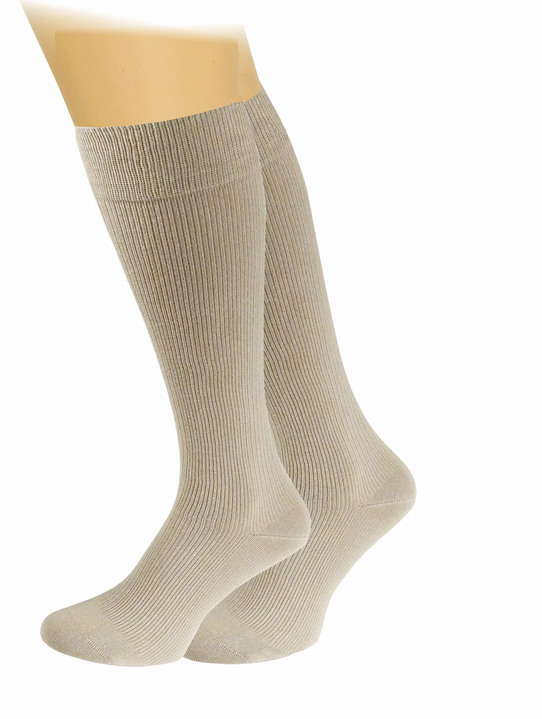 Gezondheidskousen - Drie stuks Vital Support kniebeschermers, in Größe 001 bis 004, in Farbe BEIGE, in Ausführung Met katoen Ansicht 1