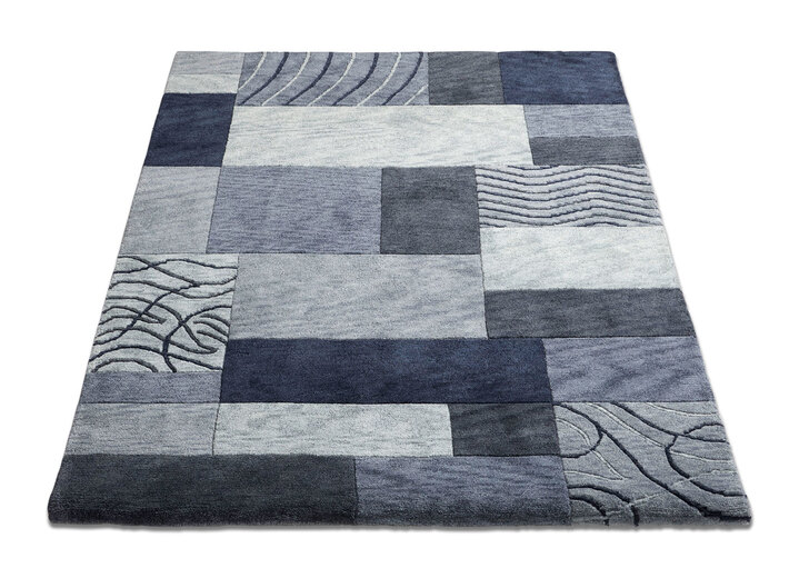Modern - Handgemaakte tapijten van 100% scheerwol, in Größe 103 (vloerkleed, 60 x 90 cm) bis 299 (tapijt, 300 x 400 cm), in Farbe ANTRACIET Ansicht 1