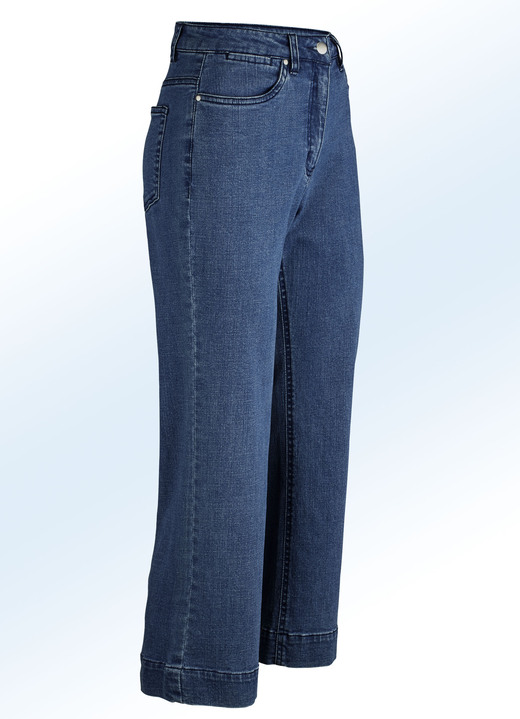 Broek met knoop- en ritssluiting - Jeansculottes in 5-pocketsmodel Broek met knoop- en ritssluiting - Jeansculottes in 5-pocketsmodel, in Größe 017 bis 050, in Farbe DONKERBLAUW