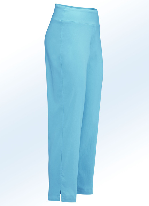 Broeken - 7/8-broek met hogere tailleband in 7 kleuren, in Größe 017 bis 052, in Farbe TURQUOISE Ansicht 1