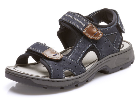 Rieker, klassieke heren trekkingsandalen, gemaakt van leer