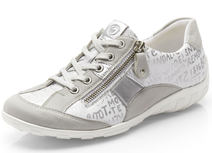 Instappers & veterschoenen - Remonte sneakers met bedrukte rand, in Größe 036 bis 043, in Farbe LICHTGRIJS-WIT Ansicht 1