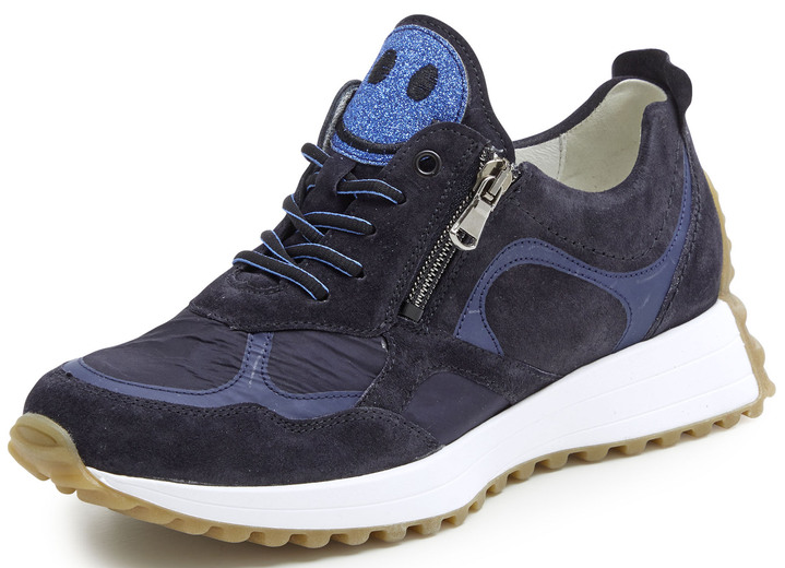 Breedte H - Waldläufer sneakers met brutale glitterapplicaties, in Größe 3 1/2 bis 8, in Farbe DONKERBLAUW Ansicht 1