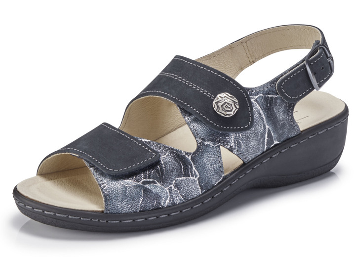 Sandalen & slippers - ELENA EDEN sandaal gemaakt van nappa- en nubuckleer met een delicate glans, in Größe 036 bis 042, in Farbe DONKERBLAUW Ansicht 1