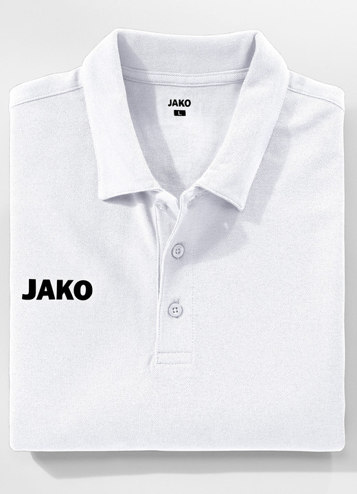 Shirts - Poloshirt van “Jako” in 5 kleuren, in Größe 3XL (58/60) bis XXL (56), in Farbe WIT Ansicht 1