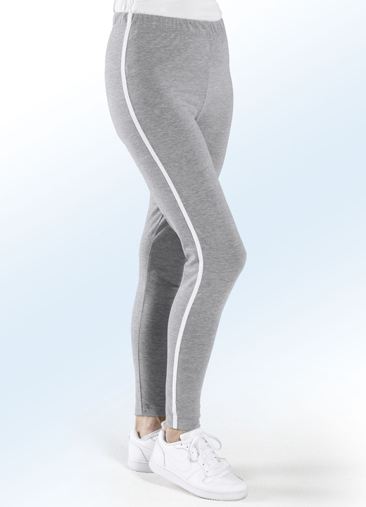 - Legging van “Delena” in 3 kleuren, in Größe 036 bis 052, in Farbe GRIJS GEMÊLEERD-WIT Ansicht 1