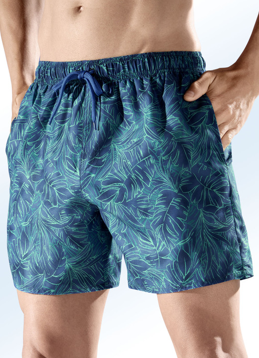 Zwemshorts - Zwemshort met all-over design, microvezel, in Größe 005 bis 014, in Farbe BLAUW-GROEN