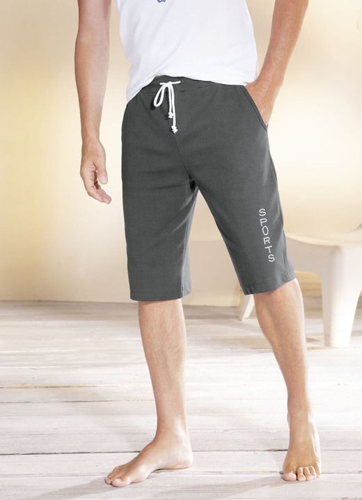 Vrijetijdbroeken - Bermuda met brede tailleband in 4 kleuren, in Größe 048 bis 062, in Farbe ANTRACIET Ansicht 1