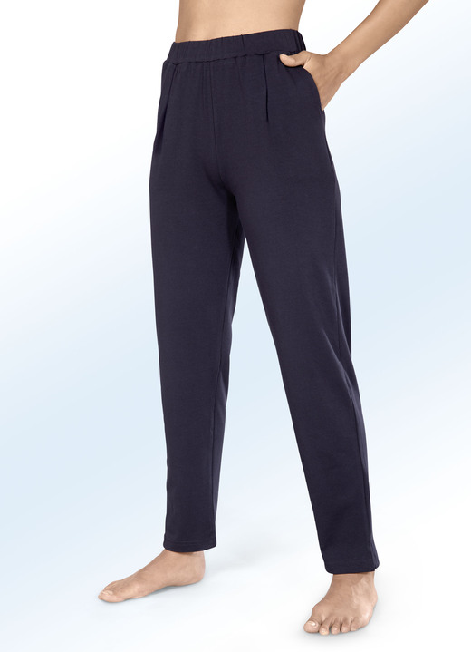 Vrijetijds pantalons - Mooie broek met comfortabele elastische tailleband, in Größe 018 bis 054, in Farbe MARINE Ansicht 1