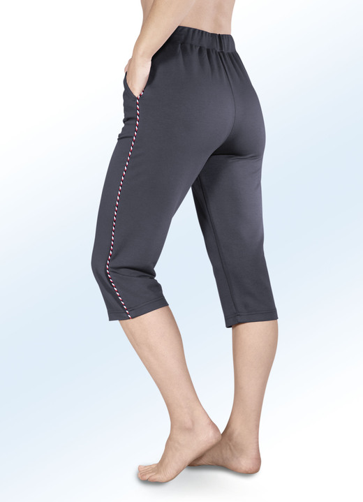 Vrijetijds pantalons - Capribroek met comfortabele elastische tailleband, in Größe 036 bis 054, in Farbe ANTRACIET Ansicht 1