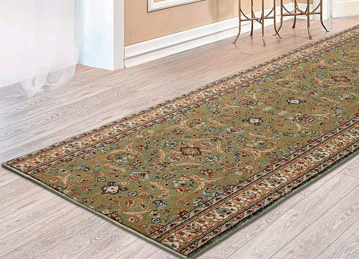 Tapijten - Klassieke loper met hoge pooldichtheid, in Größe 102 (Loper, 67 cm breed) bis 106 (Loper, 100 cm breed), in Farbe GROEN Ansicht 1