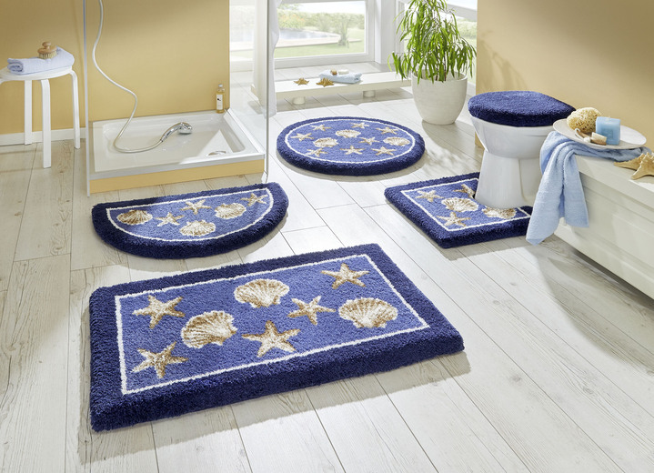 - Badkamerset met antislip-onderkant, van Grund, in Größe 102 (tapijt, 60/100 cm) bis 106 (Rond tapijt, ø 80 cm), in Farbe BLAUW Ansicht 1