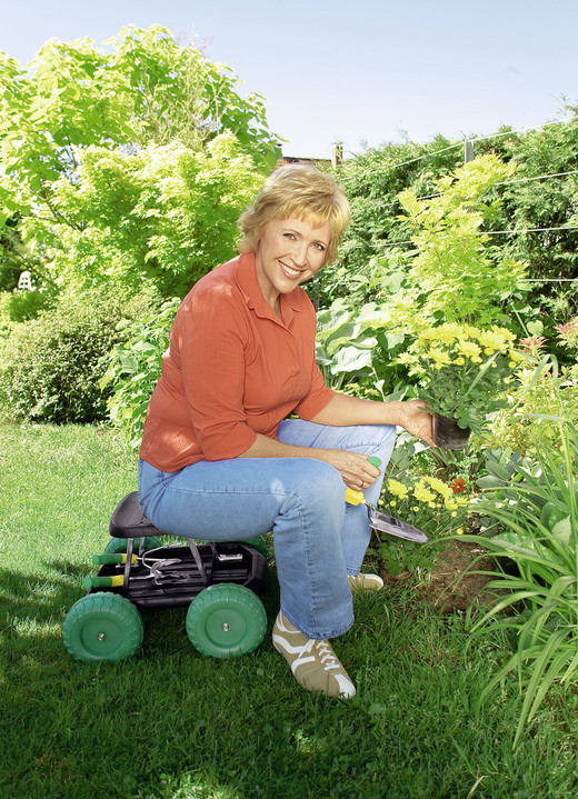 Tuinonderhoud - Rolstoel met stevig stalen buizenframe, in Farbe GROEN-ZWART Ansicht 1