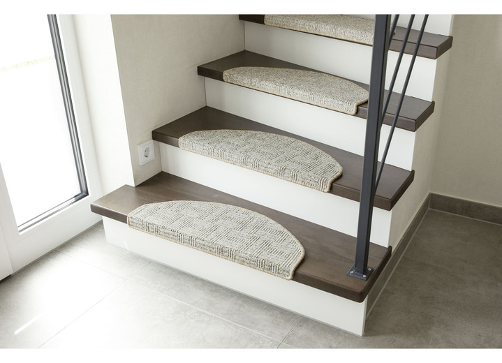 Tapijten - Gekoppelde trapmatten met plakstrips, in Farbe BEIGE Ansicht 1