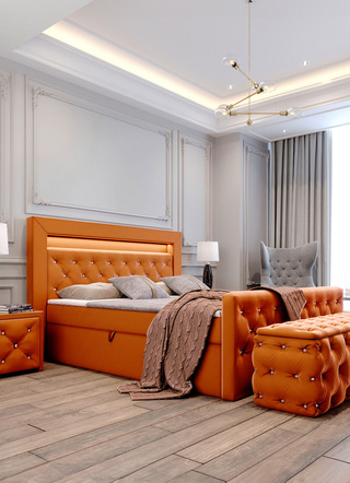 Boxspringbed met LED-verlichting en topper