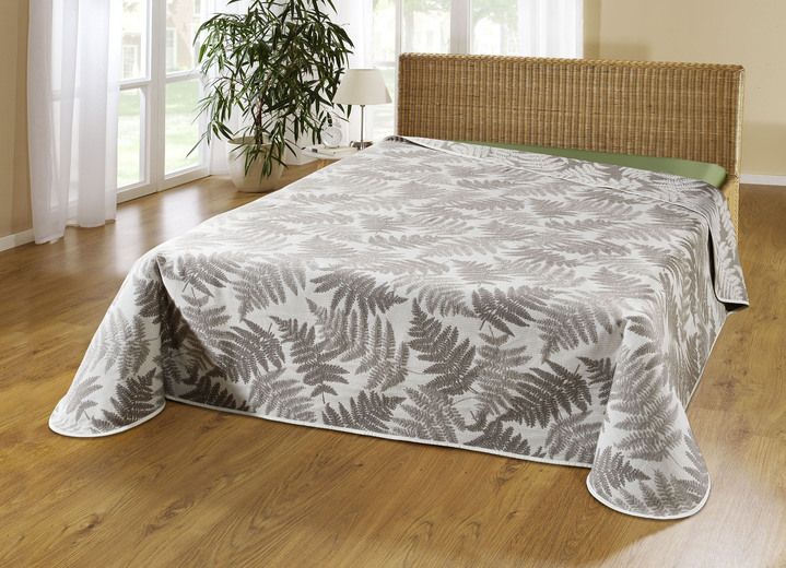 Spreien - Sprei met natuurlijke bladmotieven, in Größe 873 (Voor eenpersoonsbed, 135 x 210 cm ) bis 924 (2 kussenslopen, 50 x 50 cm), in Farbe GOUD Ansicht 1