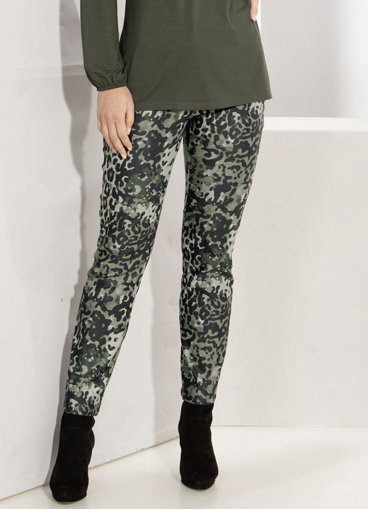 Broeken - Broek, in Größe 018 bis 052, in Farbe KHAKI-ZWART Ansicht 1