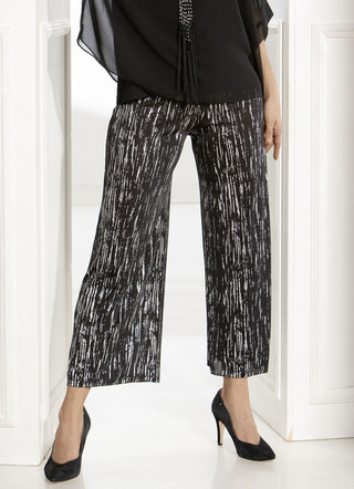 Culottes met een elegante glanzende print