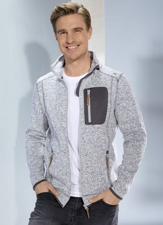 Gebreid fleece kort jack