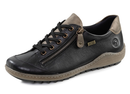 Remonte veterschoenen met een delicate glans- of kreukstructuur