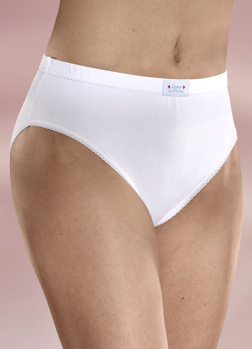 - Set van vier slips met elastische band, in Größe 036 bis 050, in Farbe WIT Ansicht 1