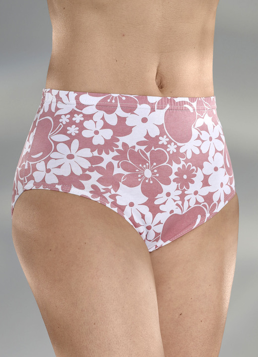Slips - Verpakking van vier slips met bloemenmotief, in Größe 038 bis 056, in Farbe TERRA-WIT Ansicht 1