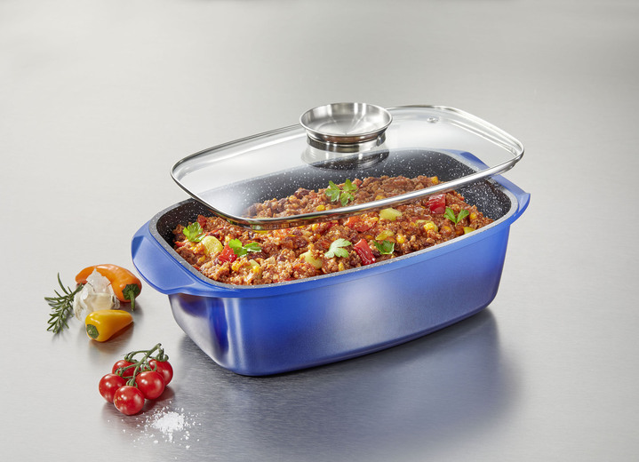 Braad- & ovenschotels - Extra hoge braadpan van gegoten aluminium van King met antiaanbaklaag, in Farbe BLAU Ansicht 1