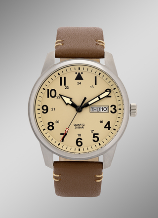 Para Quartz herenhorloge in pilotenlook