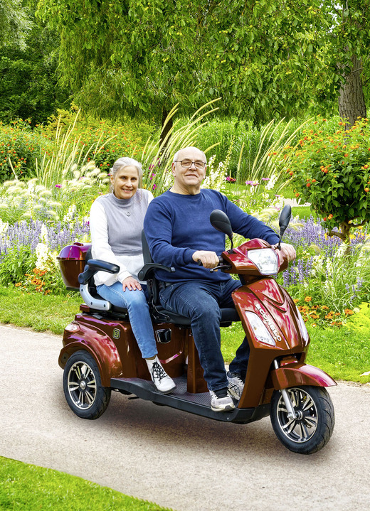 - Econelo elektrische driewieler scooter voor 2 personen, in Farbe ROOD Ansicht 1
