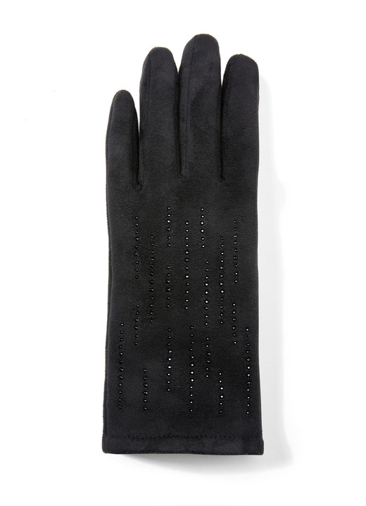 Handschoenen - Handschoen met elegante, sprankelende glitterapplicaties Handschoenen - Handschoen met elegante, sprankelende glitterapplicaties, in Farbe SCHWARZ