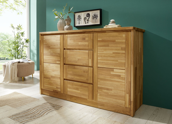 Dressoirs - Dressoir van massief hout met soft close, in Farbe WILDE EIK