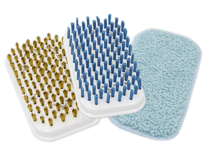 Accessoires - Borstelset, 3-delig, voor de Livington Multi Scrubber, in Farbe BLAUW-WIT