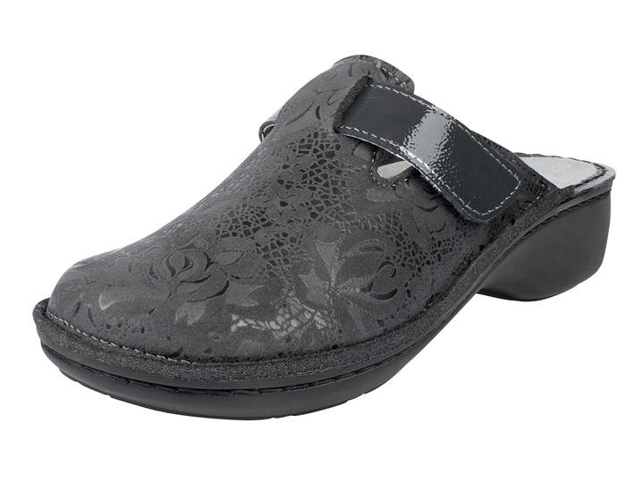 Huisschoenen - Comfortabele klomp van stretchmateriaal, in Größe 036 bis 042, in Farbe GRIJS